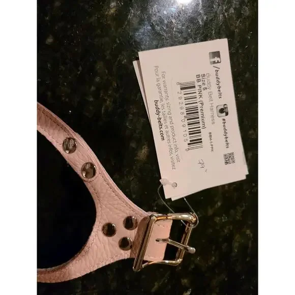 Buddy Belt Dog Harness Size 5 Pink Leather Premium Brand New With Tags